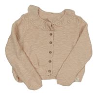 Svetloružový proínací sveter s volánikmi George