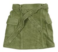 Khaki zamatová sukňa s opaskom