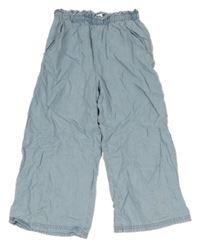 Svetlomodré ľahké culottes rifľové nohavice Yigga