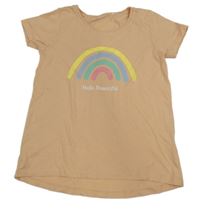 Broskvové tričko s dúhou Yigga