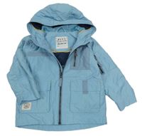 Světlemodrá šusťáková jarní bunda s kapucí Next