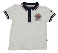 Bielo-tmavomodré polo tričko s logom Lee Cooper