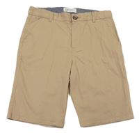 Béžové plátěné chino kraťasy H&M