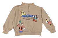Béžová mikina s Mickeym a rolákom H&M