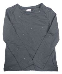 Tmavošedé triko s puntíky H&M
