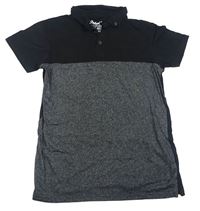 Černo-antracitové polo tričko Rebel