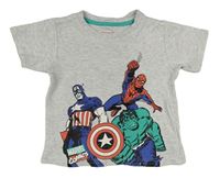 Světlešedé melírované tričko s Avengers PRIMARK