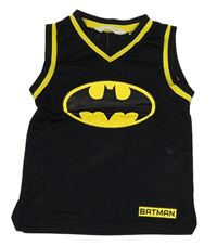 Černo-žluté síťované sportovní tílko s Batmanem a číslem H&M