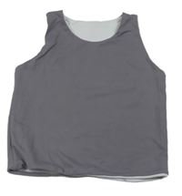 Tmavošedý sportovní oboustranný crop top 