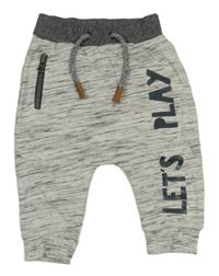 Sivo-bielo-čierno-antracitové melírované turecké tepláky s nápisom Mothercare