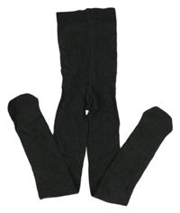 Tmavošedé melírované punčocháče 