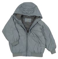 Břidlicový prošívaný šusťákový zateplený bomber s kapucňou zn. ZARA