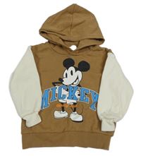 Hnedo-smotanová mikina s Mickey a kapucňou H&M