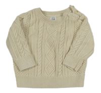 Smotanový vzorovaný sveter GAP