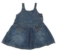 Tmavomodré rifľové šaty s vtáčky Mexx