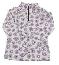 Bielo-fialové kvetované bodkovaná é UV tričko ZARA