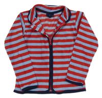 Červeno-svetlomodrá pruhovaná fleecová prepínaci mikina SeaSons