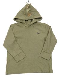 Khaki žebrované mikinotriko s dinosaurom a kapucňou s ostny Next