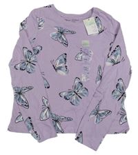 Nové - levandulové triko s motýlky PRIMARK