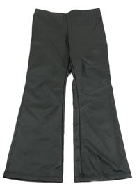 Čierne potiahnuté é flare nohavice H&M