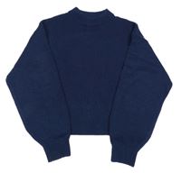 Tmavomodrý pletený crop sveter H&M