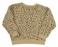 Béžovo-hnedo-čierna vzorovaná mikina MANGO