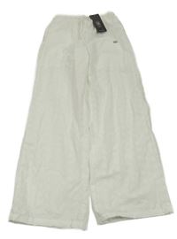 Nové - bílé květované široké podšité kalhoty SUMWON