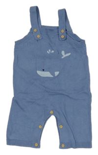 Modré pletené na traké nohavice s velrybou/kapsou St. Bernard