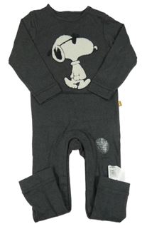 Nové - tmavošedá melírovaná tepláková kombinéza se Snoopym M&S