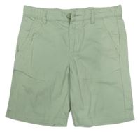 Svetlozelené plátenné chino kraťasy H&M