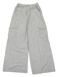 Svetlosivé cargo plátenné nohavice H&M