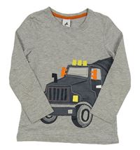 Sivé melírované tričko s nákladiakom C&A