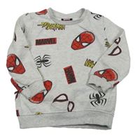 Svetlosivá melírovaná mikina so Spidermanem Primark