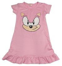 Ružová nočná košeľa so Sonicem