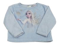Svetlomodrá chlpatá mikina s Elsou zn. H&M