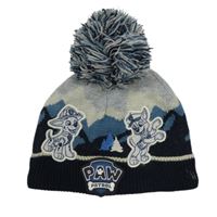 Šedo-tmavomodrá čepice s Paw Patrol a bambulí George