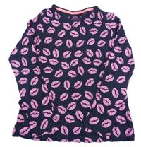 Tmavomodré triko s ústy Yd.