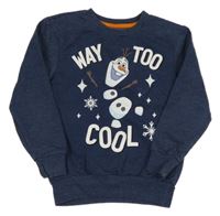 Tmavomodrá melírovaná mikina s Olafem Disney