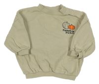 Béžová oversize mikina s dýněmi a nápisom George