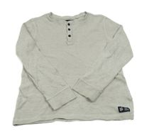 Svetlosivé melírované rebrované tričko s gombíkmi C&A