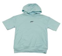 Svetlomodré teplákové tričko s výšivkou a kapucňou Next