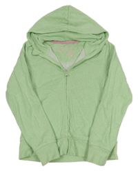 Zelenkavá melírovaná propínací mikina s kapucí Yigga