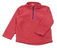 Malinová fleecová funkčná mikina Quechua