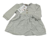 Nové - Šedé teplákovo/mušelínové šaty s knoflíky Topomini