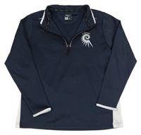 Tmavomodrá sportovní mikina s potiskem