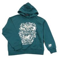 Tmavozelená mikina so zvířaty a kapucí - Harry Potter