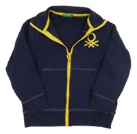 Tmavomodrá propínací mikina s logem Benetton