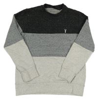 Čierno-sivá melírovaná mikina s výšivkou Next