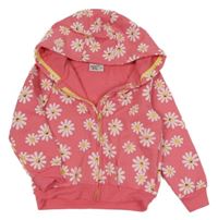 Ružová kvetovaná prepínaci mikina s kapucňou Infinity Kids