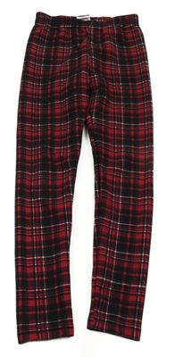 Čierno-červeno-biele kockované legíny Shein